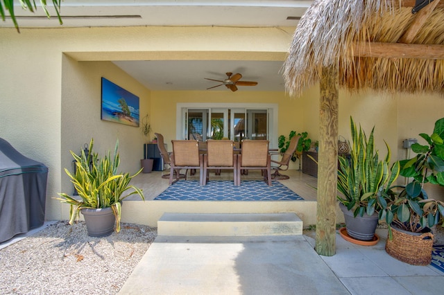20771 W 2nd Ave, Cudjoe, FL 33042 - view of patio featuring ceiling fan and outdoor dining area