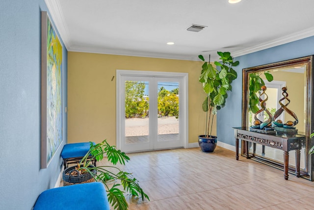 20771 W 2nd Ave, Cudjoe, FL 33042 - sitting room with ornamental molding and tile patterned floors