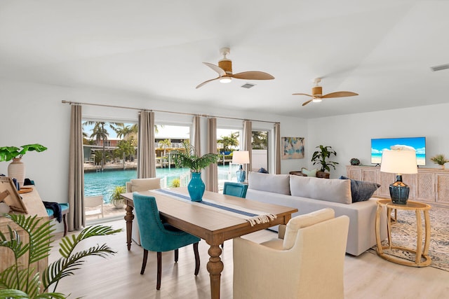 630 10th St, Key Colony, FL 33051 - living room with light wood-style floors and a ceiling fan