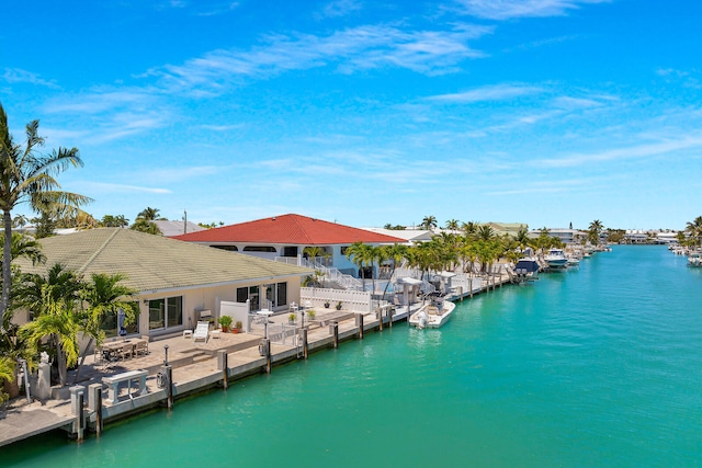 exterior space with a boat dock