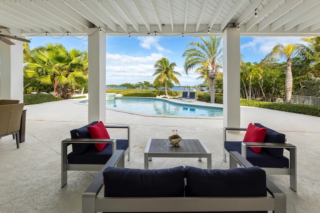 view of patio with outdoor lounge area