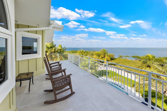 balcony with a water view