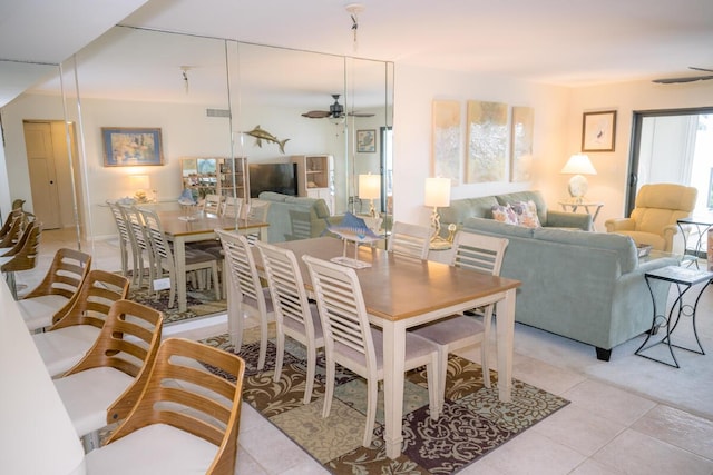 88181 Old Hwy Unit 3F, Islamorada, FL 33036 - dining space featuring ceiling fan and light tile patterned floors