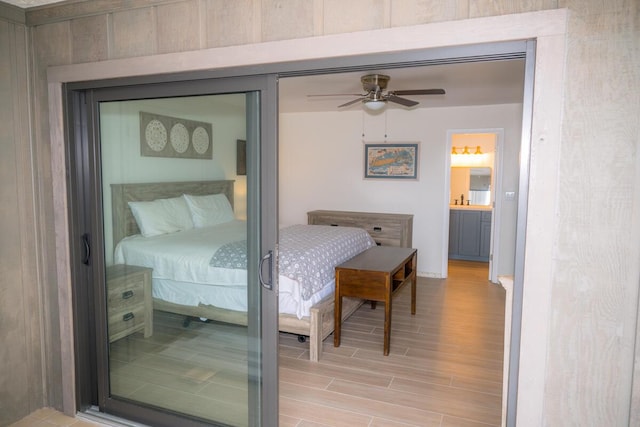88181 Old Hwy Unit 3F, Islamorada, FL 33036 - bedroom featuring light wood finished floors and a ceiling fan