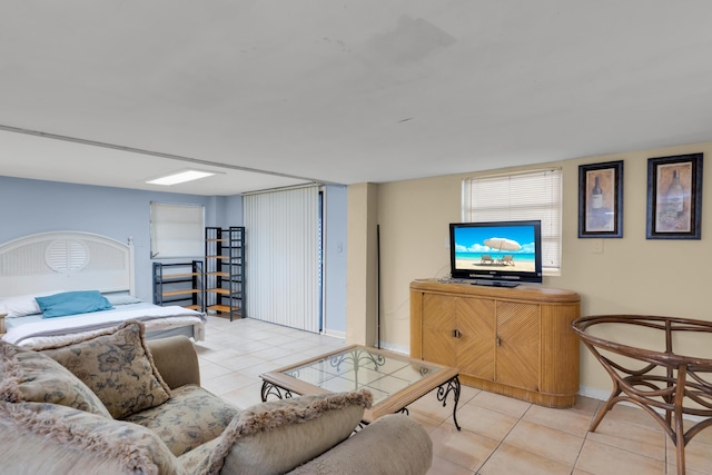 view of tiled living room