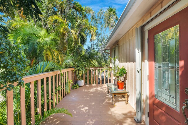 exterior space featuring a wooden deck