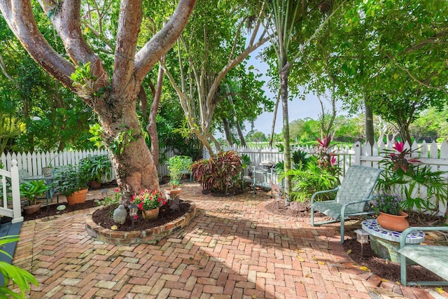 view of patio / terrace featuring a fenced backyard