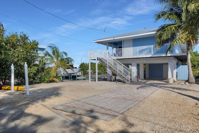 exterior space featuring a garage