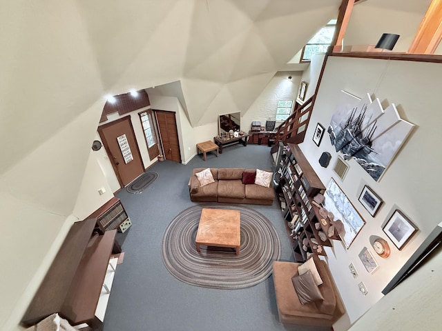 200 Cuba Rd, Tavernier, FL 33070 - living area featuring a towering ceiling and carpet floors