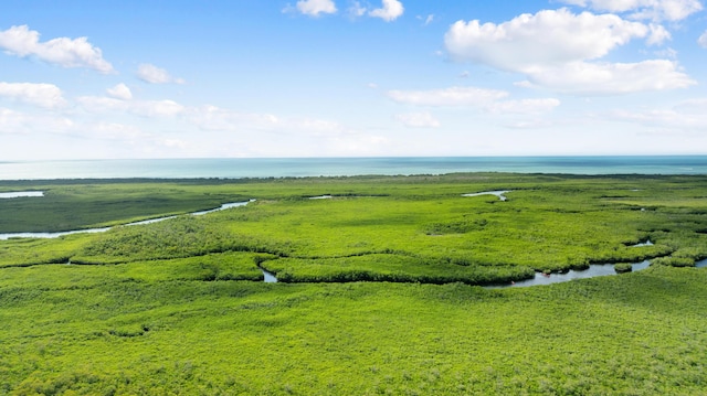 aerial view of a nearby body of water