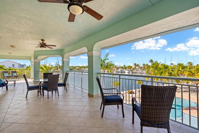 view of patio / terrace with ceiling fan