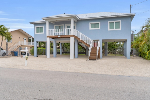 coastal home with a carport