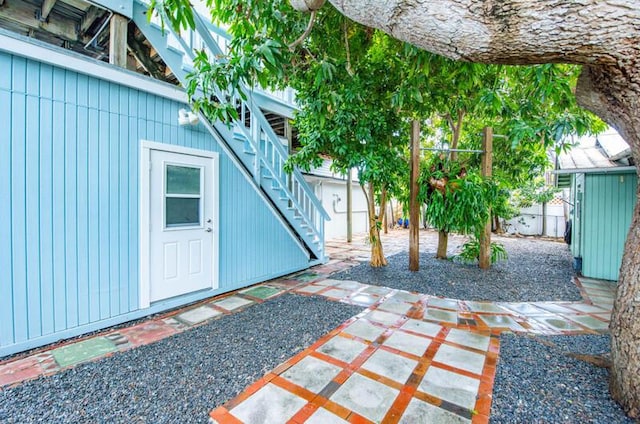 exterior space featuring fence and a patio area