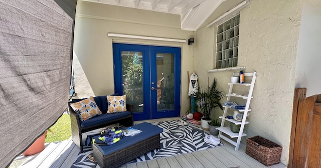 397 Balido St, Key West, FL 33040 - entrance to property with french doors and stucco siding