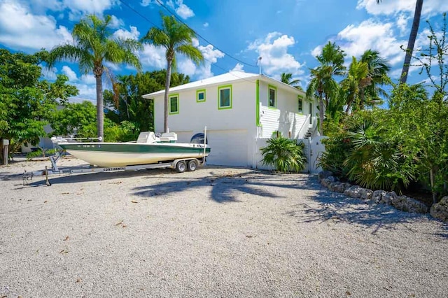 exterior space featuring a garage