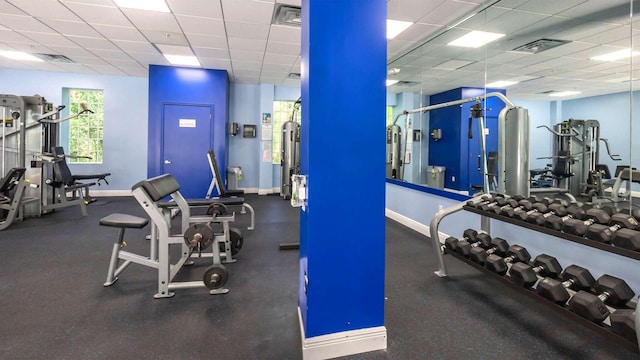 97501 Overseas Hwy Unit 809, Key Largo, FL 33037 - gym with a drop ceiling