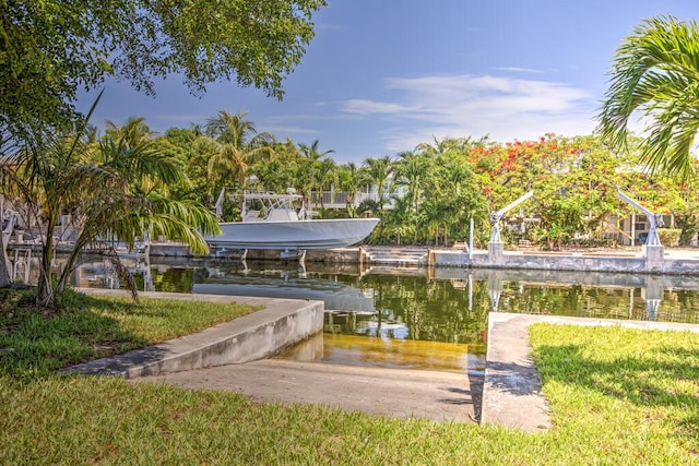 22865 Redfish Ln, Cudjoe, FL 33042 - view of community featuring a water view and a boat dock