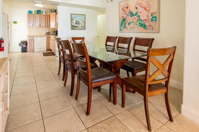 view of tiled dining room