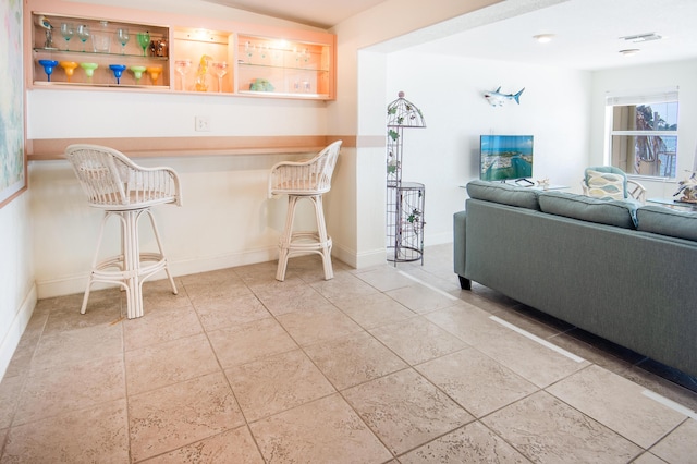 interior space with tile patterned flooring