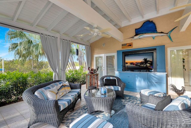 3300 Riviera Dr, Key West, FL 33040 - view of patio with an outdoor living space and ceiling fan