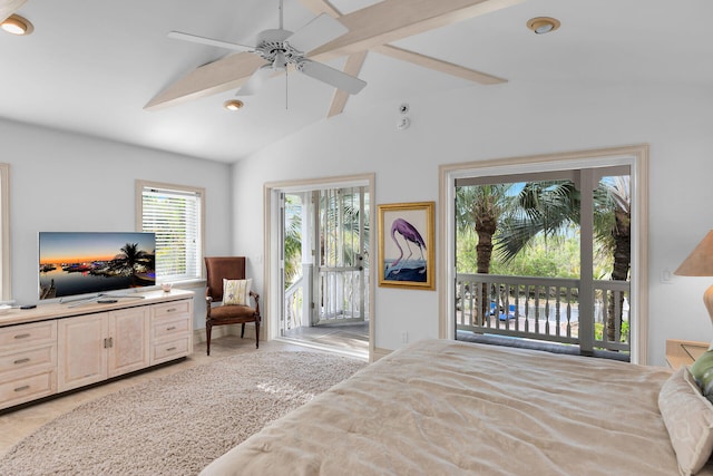 3300 Riviera Dr, Key West, FL 33040 - bedroom featuring access to exterior and ceiling fan