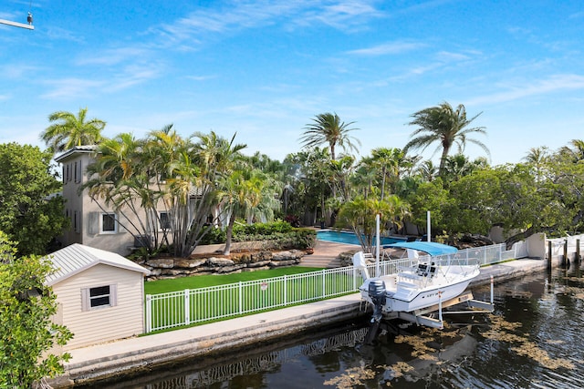 3300 Riviera Dr, Key West, FL 33040 - dock area featuring boat lift and a water view