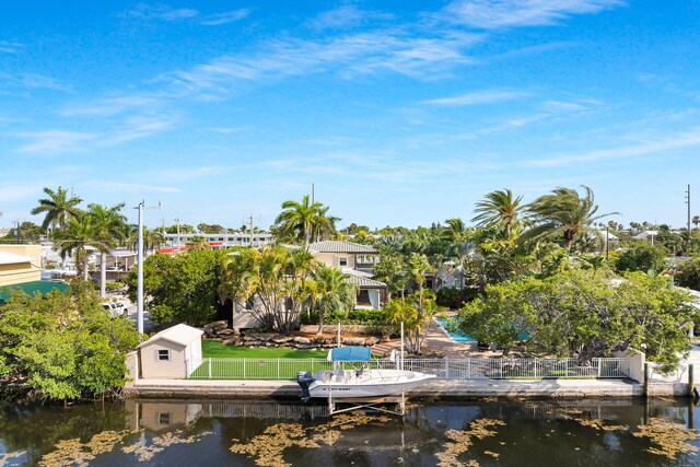 3300 Riviera Dr, Key West, FL 33040 - dock area with a water view and fence