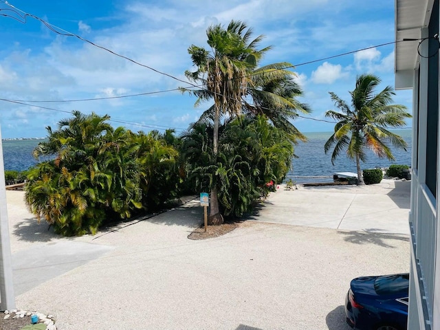 view of road featuring a water view