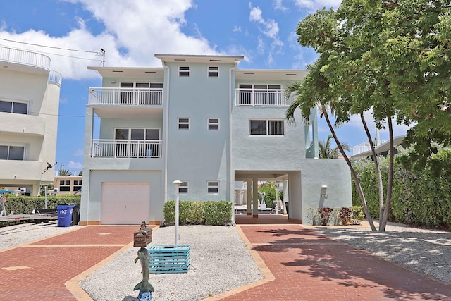 view of building exterior with a garage