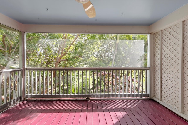 view of unfurnished sunroom