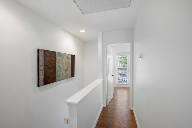 hallway featuring dark hardwood / wood-style floors