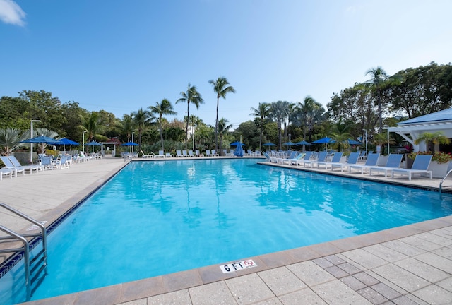 view of pool with a patio area