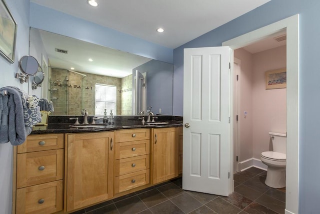 810 Terry Ln, Key West, FL 33040 - full bath with a stall shower, double vanity, recessed lighting, and tile patterned flooring