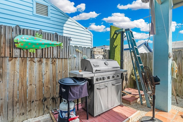 view of patio with grilling area