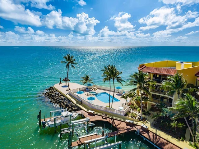 101 E Ocean Dr Unit C304, Key Colony, FL 33051 - water view featuring a boat dock