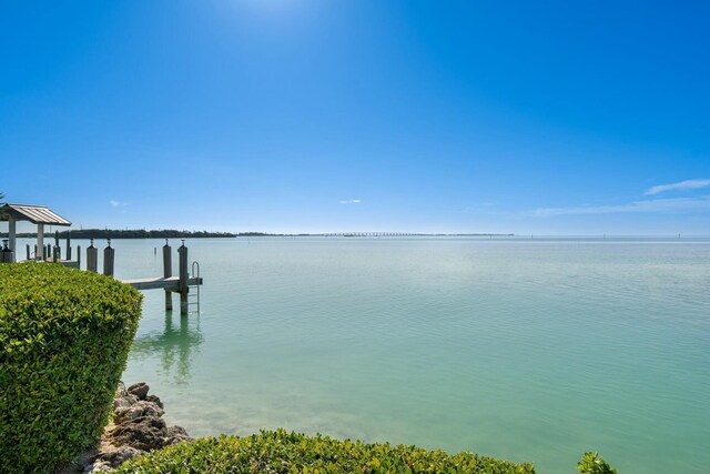 water view with a boat dock