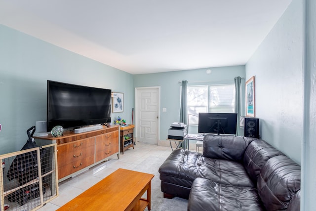 view of tiled living room