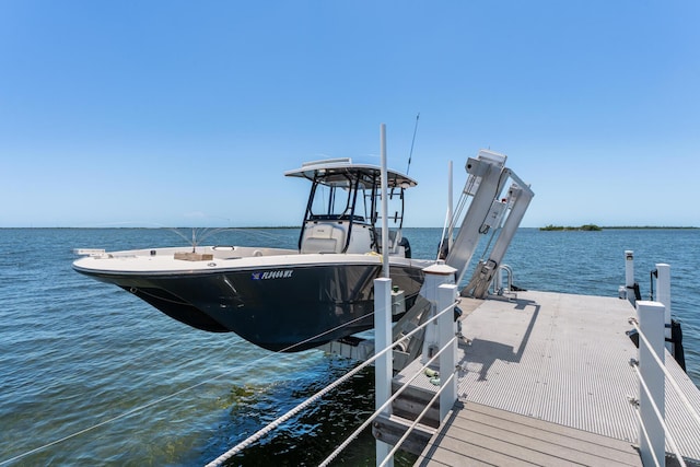 3742 Seagrape St, Big Pine, FL 33043 - dock featuring a water view and boat lift
