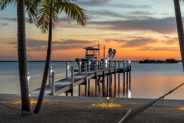 3742 Seagrape St, Big Pine, FL 33043 - dock featuring boat lift and a water view
