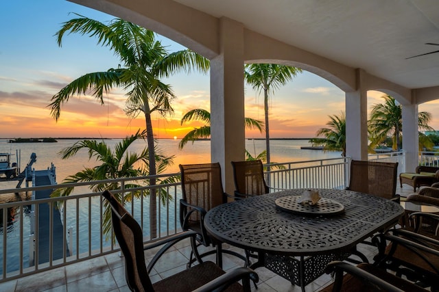 3742 Seagrape St, Big Pine, FL 33043 - view of patio / terrace with a water view and a balcony