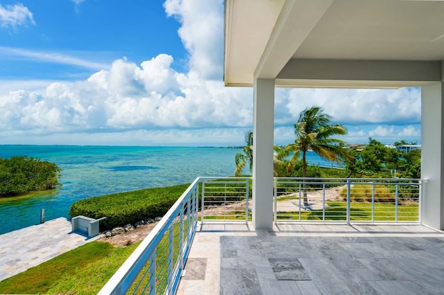 balcony with a water view