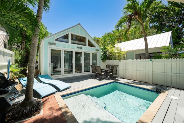 view of pool featuring a patio area