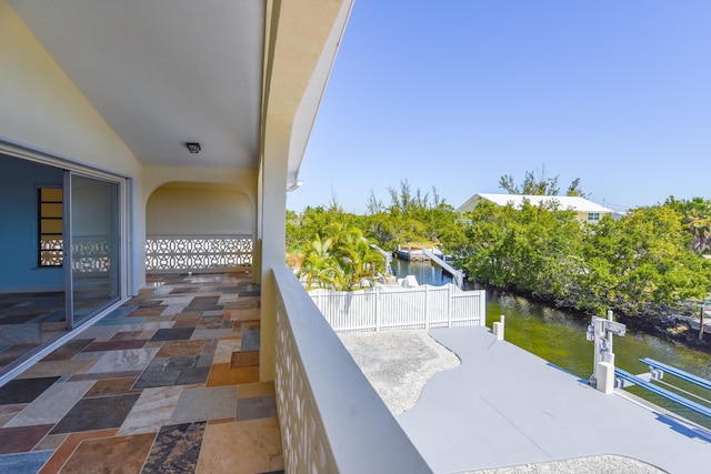 balcony with a water view