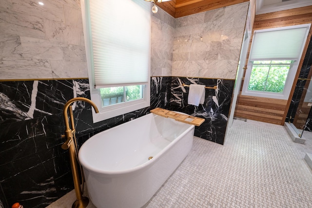 316 Southard St, Key West, FL 33040 - full bath featuring tile walls, plenty of natural light, and a soaking tub