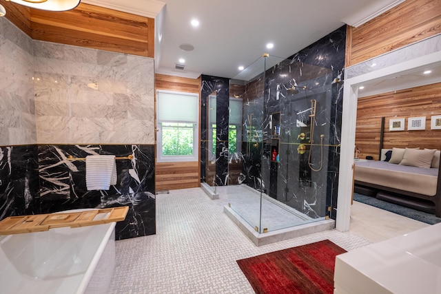 316 Southard St, Key West, FL 33040 - bathroom with a marble finish shower and a tub