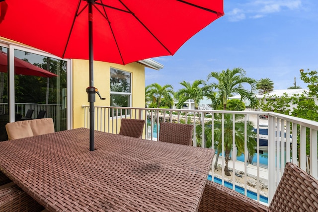 deck with a water view