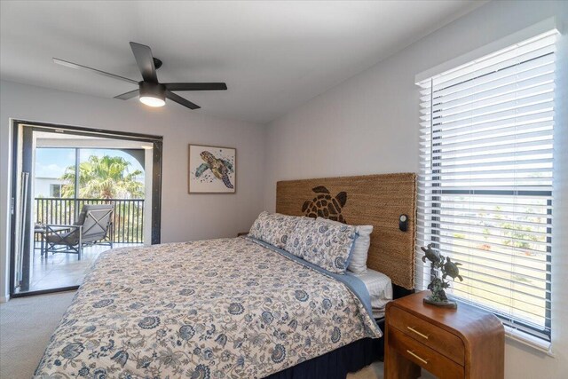 1998 Overseas Hwy Unit A31, Marathon, FL 33050 - bedroom with carpet floors, access to outside, and ceiling fan