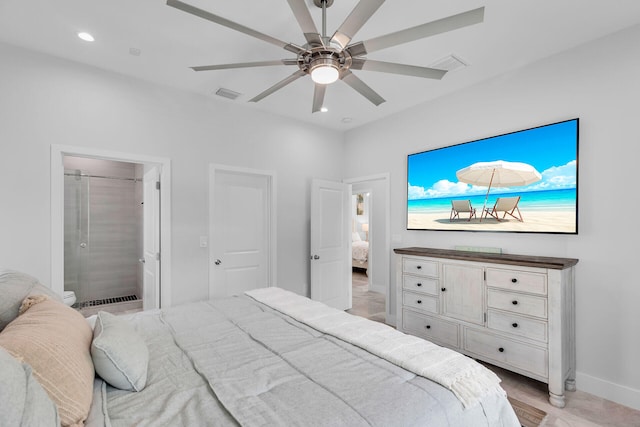 811 La Paloma Rd, Key Largo, FL 33037 - bedroom featuring baseboards, ceiling fan, and recessed lighting