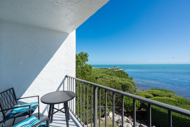 balcony with a water view