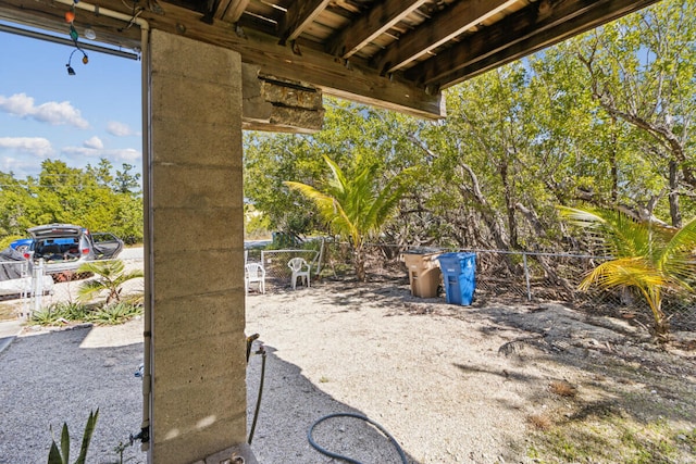 view of yard with fence